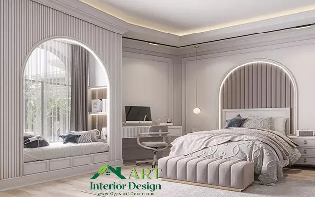 Children's bedroom with two beds, wardrobe and wardrobe Children's bedroom with two bed